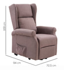 Poltrona Alzapersona Elettrica 2 Motori Reclinabile in Tessuto Beige T.