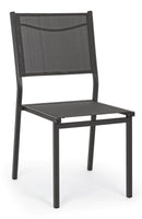 Set 6 Sedie da Giardino 46x57x88 cm in Alluminio e Textilene Hilde Antracite