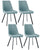 Set 4 Sedie 48x60xH87 cm in Microfibra Fox Acquamarina