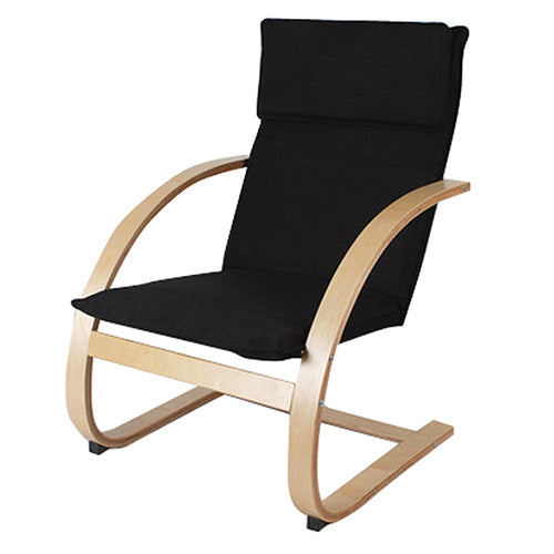 prezzo Poltrona Relax con Struttura in Legno Rivestimento Sfoderabile in Tessuto Nero