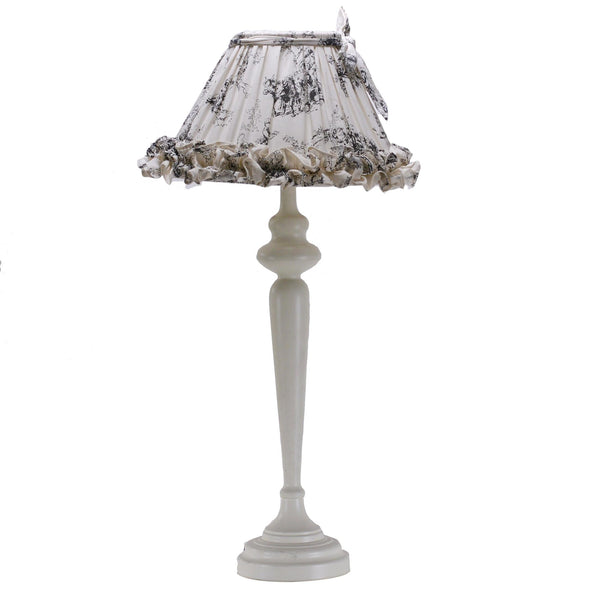 Lampada in metallo crema cm 30xh68 vintage con fiocco grigio acquista