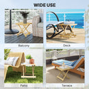 Tavolino da Esterno Pieghevole 40x43x40 cm con Piano a Doghe in Legno Naturale   