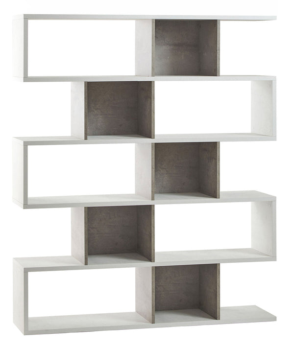 Libreria Modulare 5 Ripiani 150x180x38 cm Ossido Bianco/Cemento acquista