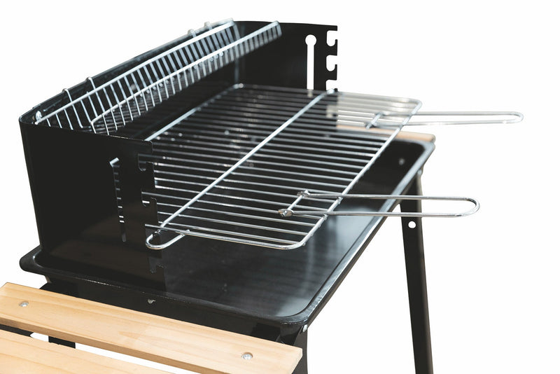 Barbecue a Carbone Carbonella Rettangolare con Ruote Soriani Sun-day Nero
