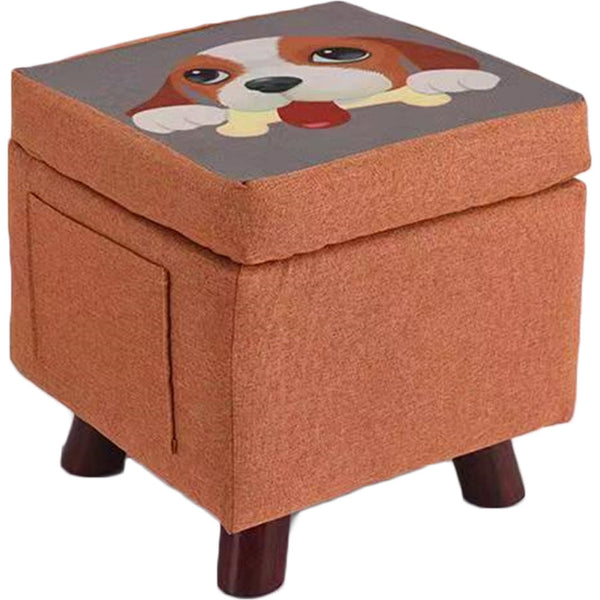 Pouf Contenitore Sgabello Multiuso in Tessuto Arancione online