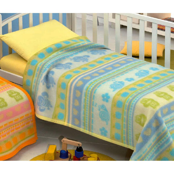 sconto Coperta Misto Lana 400gr Cober Chiocciola Baby Azzurro 2 Misure