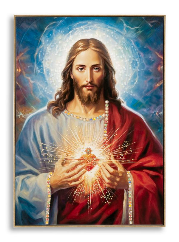 Dipinto su Tela Laccato Jesus con Cornice 72x4x102 cm in Pino e Tela e Plastica prezzo