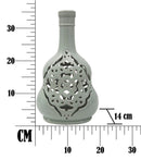 Vaso Carving Bianco 21,5x14x35,5 cm Porcellana Azzurro
