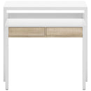 Scrivania Consolle Estensibile 99x36/70x88 cm 2 Cassetti Bianco e Rovere