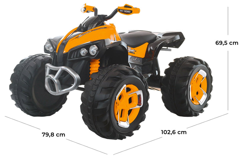 Quad Elettrico per Bambini 12V Kidfun New Quad Arancione