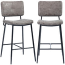 Set 2 Sgabelli da Cucina Bar Ristorante in Tessuto Grigio Struttura Metallo Nero
