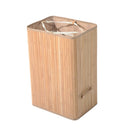 Cesta Portabiancheria 40x30x60 cm in Bambù con Coperchio e Fodera Rimovibile 