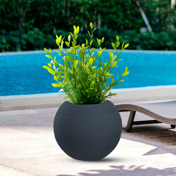 prezzo Vaso da Esterno Interno Design a Sfera Ø40x33 cm Botticelli in Resina Grigio
