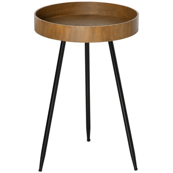 online Tavolino da Caffè Ø40,6x61,5 cm in Legno e Acciaio Marrone e Nero