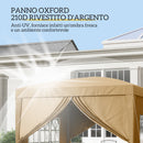 Gazebo da Esterno 3x3 m Pieghevole con 4 Pannelli Laterali in Acciaio e Tessuto Oxford Cachi      