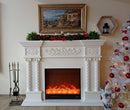 Camino Elettrico da Pavimento 116x150x33 cm Effetto Fiamma 1500W Montecarlo mini Marrone
