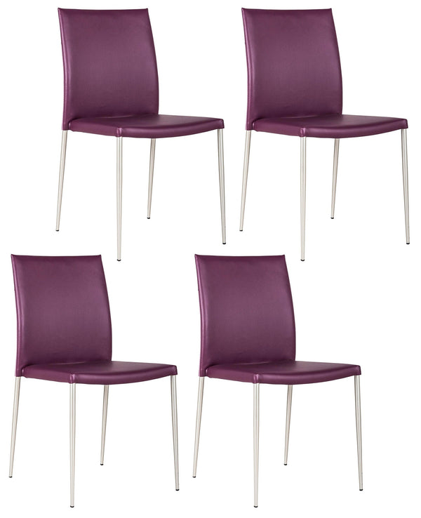 online Set 4 Sedie 41,5x44xH85 cm in Similpelle Minnie Viola