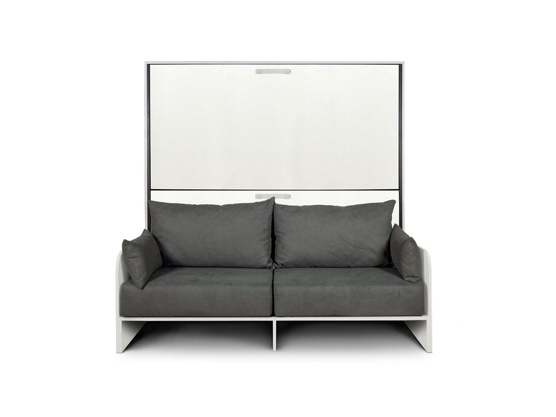 Letti Singoli a Scomparsa Salvaspazio con Sofà Kando H190,8 Bianco Frassino 