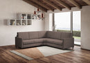 Divano Angolare 5 Posti 241x241x85 cm Karay in Tessuto Talpa