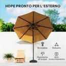 Base per Ombrellone 48x48x32,5 cm a Rotelle e Riempibile con Acqua o Sabbia in HDPE Nero      