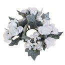 Set 6 Giro Candela Rose con Perle Ø 12 cm in Sintetico