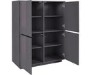 Credenza 4 Ante 100,1x41,4x126 cm Bloom Grigio Antracite Laccato Lucido