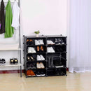 Scarpiera Modulare 10 Scomparti 39x35x170 cm in PVC Nero e Bianco