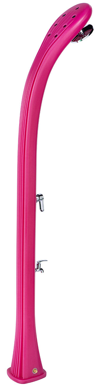 Doccia Solare da Giardino 28L Miscelatore e Lavapiedi Rosa