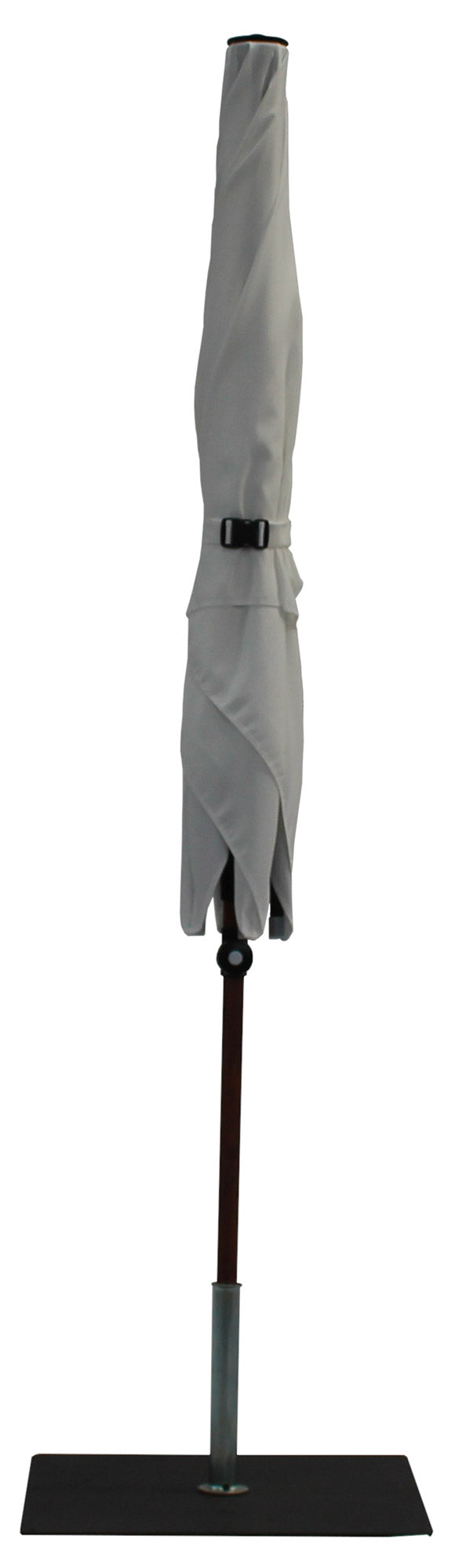 Ombrellone da Giardino 2x2 m Palo Ø38 mm in Alluminio Effetto Legno Tessuto Poliestere Trend Wood Bianco