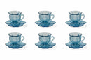 Set 6 Tazzine da Caffè Ø7x7 cm in Vetro Villa d'Este Home Tivoli Glass Blu