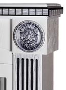 Camino Elettrico da Pavimento 105x120x33 cm Effetto Fiamma 2000W Prometeu & Cristina Bianco/nero