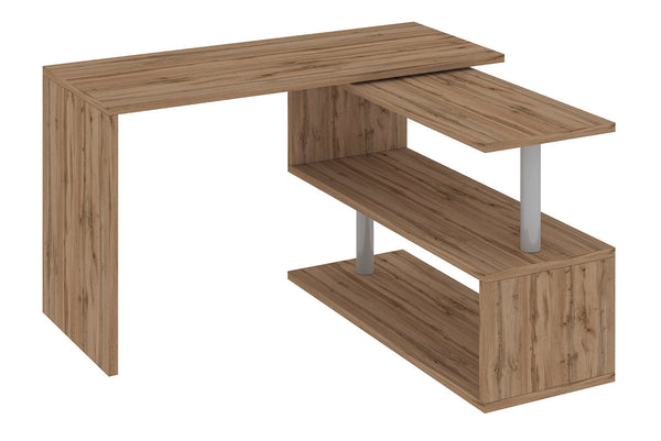 prezzo Scrivania con Gamba ad S Girevole 120/65x50x75 cm Volta Quercia Wotan