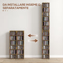Set 2 Pezzi Mobile Libreria Porta CD 21x19.2x88,3 cm Marrone    