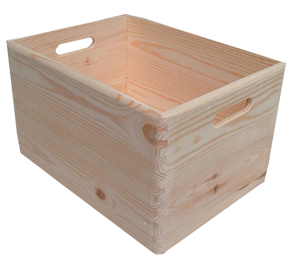 online Contenitore Box Salvaspazio Sovrapponibile 40x30x23 cm in Legno di Pino Naturale