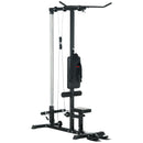 Stazione Fitness Multifunzione con Lat Machine 140x108x197 cm in Acciaio e PU Nero 