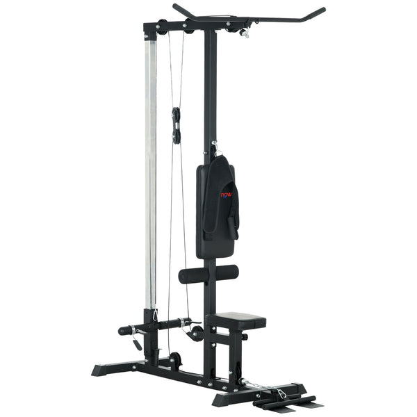acquista Stazione Fitness Multifunzione con Lat Machine 140x108x197 cm in Acciaio e PU Nero