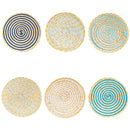 Set 6 Tovagliette Tonda in Rafia Ø39 cm Villa d'Este Home Tivoli Spiral