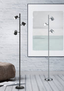 Piantana da Interno a LED in Metallo Nickel Opaco