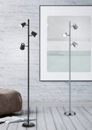 Piantana da Interno a LED in Metallo Nickel Opaco