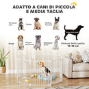 Recinto per Cani a 8 Pannelli Modulabili 61x3x75 cm con Chiusura Automatica in Acciaio e ABS Bianco      