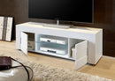 Mobile TV 2 Porte 2 Nicchie con Ripiano 138x42x44cm TFT  Build Bianco Lucido