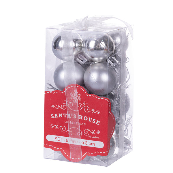 prezzo Set 16 Palle di Natale Ø3 cm in Plastica Argento