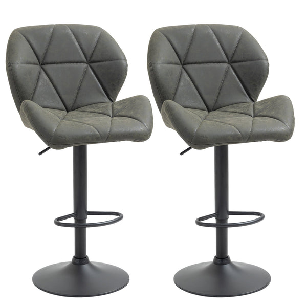 Set 2 Sgabelli da Bar 51,5x57,5x93-114,5 cm in Similpelle Grigio acquista