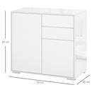 Mobile Multiuso 2 Cassetti 2 Ante 79x36x74 cm in Legno Bianco