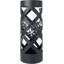 Portaombrelli da Ingresso Design Floreale 19,5x19,5x49 cm in Ferro Nero 