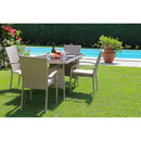 Tavolo da Giardino in Polyrattan Rettangolare 160x90x75cm Providence Crema