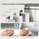 Pattumiera con Sensore a Infrarossi 40,5x29,5x58 cm Capacità da 50L con 2 Modalità di Apertura in Acciaio Inox Argento      