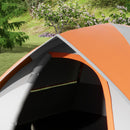 Tenda da Campeggio per 2 Persone Impermeabile 210x150x110 cm Pavimento Esteso Grigio e Arancione   
