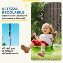 Gioco per Bambini 4 in 1 215x180x182 cm con 2 Altalene Canestro e Porta da Calcio Verde e Grigio   
