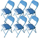 Set 6 Sedie Pieghevoli in Metallo Soriani Azzurre